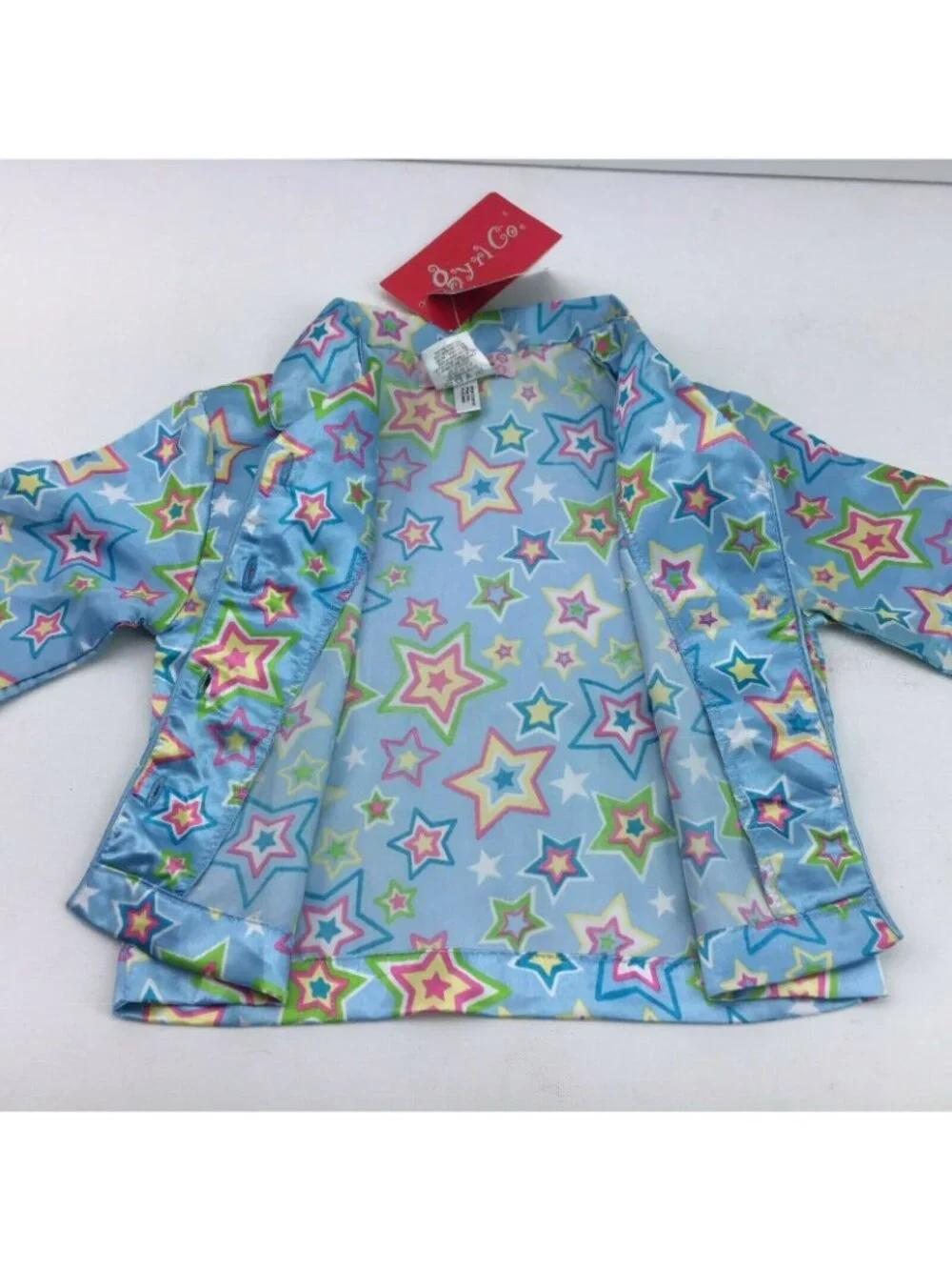 Gyrl Co Girls Button Down Shirt 2pc Pajama Night Set Outfit Blue Stars Size 4